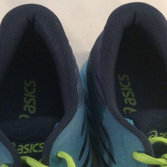 ASICS GEL FuzeX Turquoise/Navy/Neon YellowT689N Womens RUNNING SHOES SIZE 11.5 - Picture 8 of 10